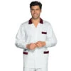 Tunique Médicale Homme Peter Blanc Bordeaux 100% Coton -Travail Professionnels Vêtements Magasin tunique medicale homme peter blanc bordeaux 100 coton