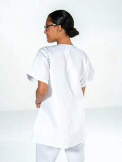 Tunique Médicale Infirmière Blanc Manches Courtes NOEMIE -Travail Professionnels Vêtements Magasin tunique medicale infirmiere blanc manches courtes noemie 2