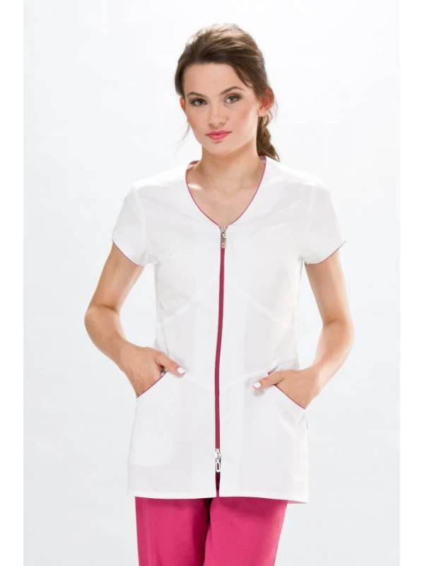 Tunique Médicale Lily Couture Blanche & Rose 3 Tunique Médicale Lily Couture Blanche & Rose