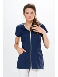 Tunique Médicale Lily Couture Bleu & Blanche -Travail Professionnels Vêtements Magasin tunique medicale lily couture bleu blanche 3