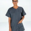 Tunique Médicale Manches Courtes Grise NOEMIE -Travail Professionnels Vêtements Magasin tunique medicale manches courtes grise noemie