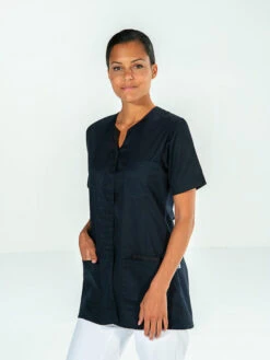 Tunique Médicale Manches Courtes LILA MC Bleu Marine -Travail Professionnels Vêtements Magasin tunique medicale manches courtes lila mc bleu marine 1