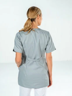 Tunique Médicale Manches Courtes LILA MC Gris -Travail Professionnels Vêtements Magasin tunique medicale manches courtes lila mc gris 2