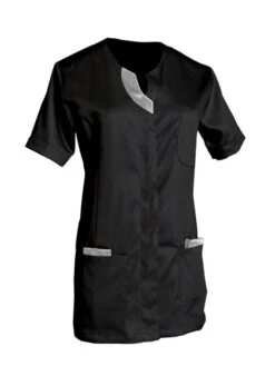 Tunique Médicale Manches Courtes LILA MC Noir -Travail Professionnels Vêtements Magasin tunique medicale manches courtes lila mc noir 3