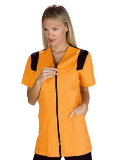 Tunique Médicale Manches Courtes Santorini Abricot Noir -Travail Professionnels Vêtements Magasin tunique medicale manches courtes santorini abricot noir 1