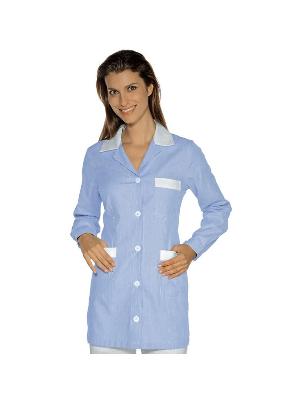 Tunique Médicale Marbella Rayé Ciel Blanc 100% Coton 3 Tunique Médicale Marbella Rayé Ciel Blanc 100% Coton