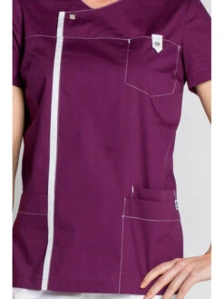 Tunique Médicale Moderne Look Couleur Prune 8 Tunique Médicale Moderne Look Couleur Prune -Travail Professionnels Vêtements Magasin tunique medicale moderne look couleur prune 2