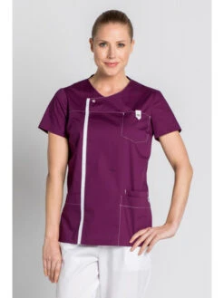 Tunique Médicale Moderne Look Couleur Prune 9 Tunique Médicale Moderne Look Couleur Prune -Travail Professionnels Vêtements Magasin tunique medicale moderne look couleur prune 3