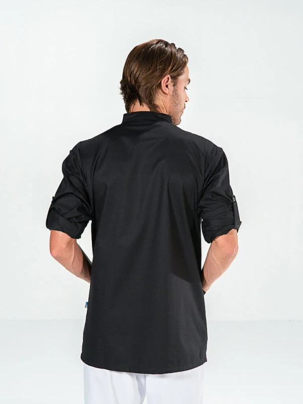 Tunique Médicale Noire Manches Longues Réglables FABIEN 5 Tunique Médicale Noire Manches Longues Réglables FABIEN – Image 3