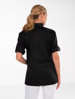 Tunique Médicale Noire Manches Longues Réglables FABIENNE -Travail Professionnels Vêtements Magasin tunique medicale noire manches longues reglables fabienne 2