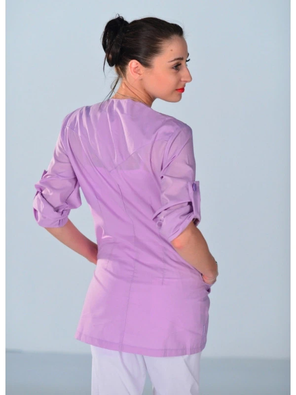 Tunique Médicale Parme Manches Retroussables Clinic Look 4 Tunique Médicale Parme Manches Retroussables Clinic Look – Image 2