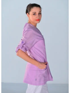 Tunique Médicale Parme Manches Retroussables Clinic Look 10 Tunique Médicale Parme Manches Retroussables Clinic Look -Travail Professionnels Vêtements Magasin tunique medicale parme manches retroussables clinic look 2