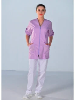 Tunique Médicale Parme Manches Retroussables Clinic Look 12 Tunique Médicale Parme Manches Retroussables Clinic Look -Travail Professionnels Vêtements Magasin tunique medicale parme manches retroussables clinic look 4