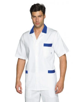 Tunique Médicale Peter Blanc Bleu Cyan