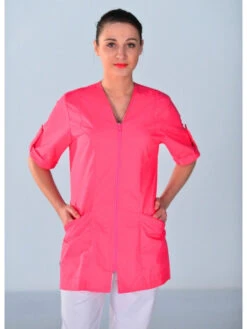 Tunique Médicale Rose Manches Courtes Clinic Look 9 Tunique Médicale Rose Manches Courtes Clinic Look -Travail Professionnels Vêtements Magasin tunique medicale rose manches courtes clinic look 3