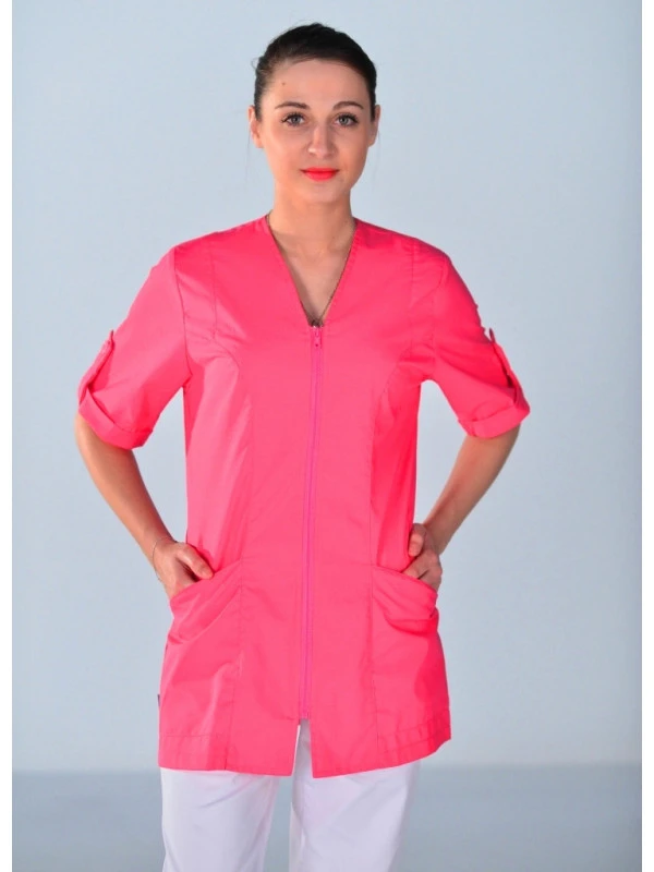 Tunique Médicale Rose Manches Courtes Clinic Look 6 Tunique Médicale Rose Manches Courtes Clinic Look – Image 4