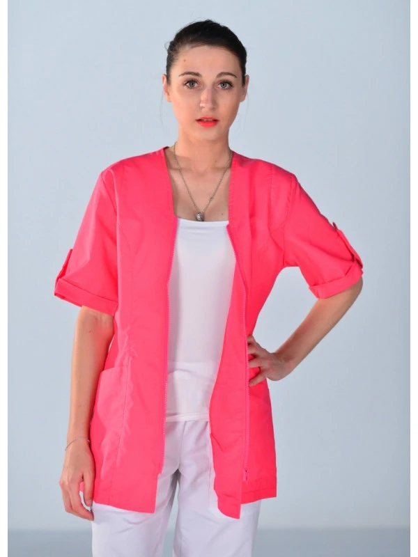 Tunique Médicale Rose Manches Courtes Clinic Look 3 Tunique Médicale Rose Manches Courtes Clinic Look