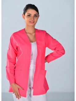 Tunique Médicale Rose Manches Retroussables Clinic Look 11 Tunique Médicale Rose Manches Retroussables Clinic Look -Travail Professionnels Vêtements Magasin tunique medicale rose manches retroussables clinic look 4