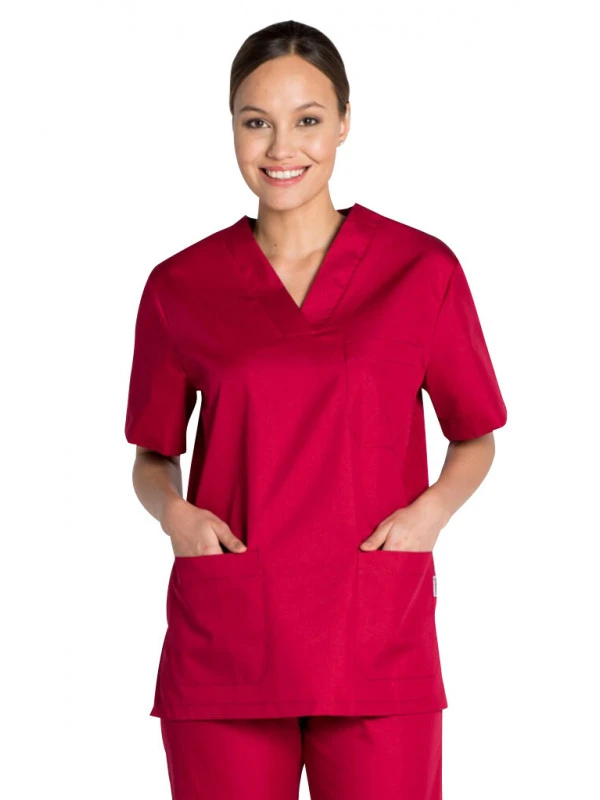 Tunique Médicale Rouge Lit De Vin Unisexe Col En V 3 Tunique Médicale Rouge Lit De Vin Unisexe Col En V