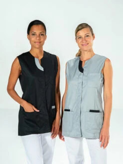 Tunique Médicale Sans Manches LILA SM Noir -Travail Professionnels Vêtements Magasin tunique medicale sans manches lila sm noir 3