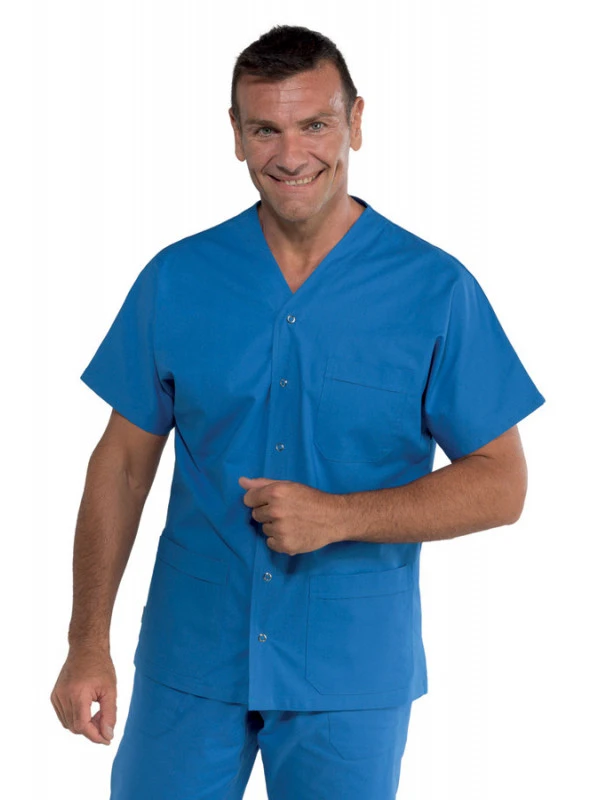 Tunique Médicale Unisex 100% Coton Cancun Bleu 4 Tunique Médicale Unisex 100% Coton Cancun Bleu – Image 2