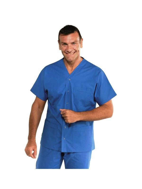 Tunique Médicale Unisex 100% Coton Cancun Bleu 3 Tunique Médicale Unisex 100% Coton Cancun Bleu
