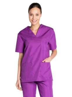 Tunique Médicale Violine Unisexe Col En V
