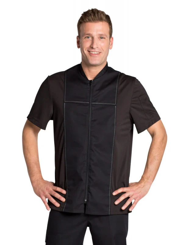 Tunique Noire De Cuisine Coupe Sport Chef Look 3 Tunique Noire De Cuisine Coupe Sport Chef Look