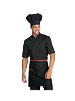 Veste Chef Cuisinier Alicante Noir Rouge