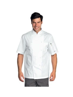Veste Chef Cuisinier Extralight Blanche Manches Courtes
