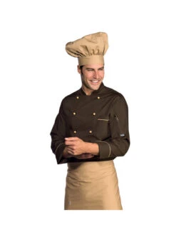 Veste Chef Cuisinier Manches Longues Extralight Biscuit Cacao