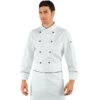 Veste Chef Cuisinier Pechino Blanc Noir -Travail Professionnels Vêtements Magasin veste chef cuisinier pechino blanc lisere noir 100 coton