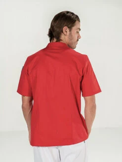 Veste Chef Cuisinier Rouge Manches Courtes COOKIE -Travail Professionnels Vêtements Magasin veste chef cuisinier rouge manches courtes cookie 2