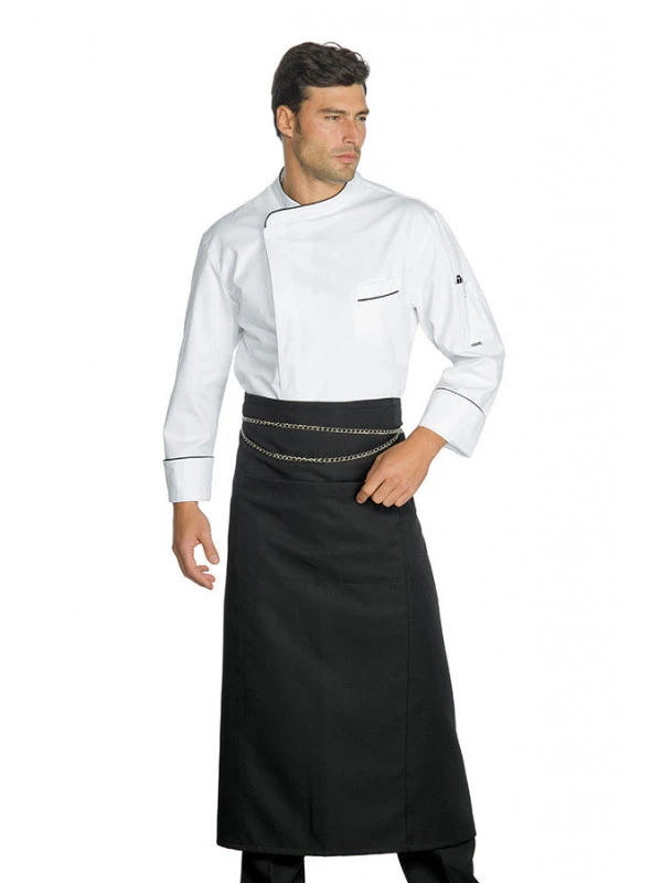 Veste Chef Cuisinier Wimbledon Blanc Liseré Noir 100% Coton 4 Veste Chef Cuisinier Wimbledon Blanc Liseré Noir 100% Coton – Image 2