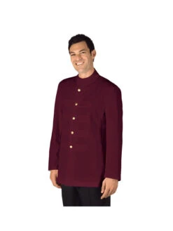 Veste Coreana Avec Boutons Brodés Bordeaux