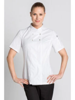 Veste Cuisine Blanche Lady Chef Look -Travail Professionnels Vêtements Magasin veste cuisine blanche lady chef look 3