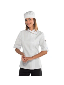 Veste Cuisine Italienne Manches Courtes Pour Femme 100% Coton