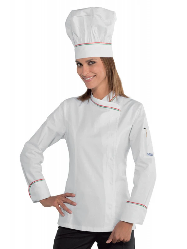 Veste Cuisine Italienne Pour Femme 100% Coton 4 Veste Cuisine Italienne Pour Femme 100% Coton – Image 2