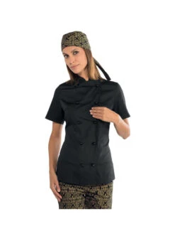 Veste Cuisine Noire Pour Femme Tissu Extra Léger