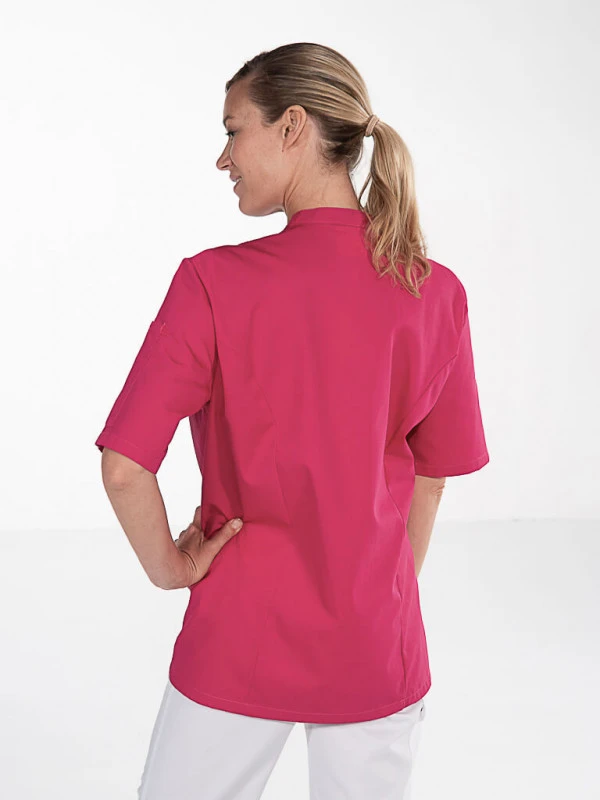Veste Cuisine Rose Femme Manches Courtes COOKIE 5 Veste Cuisine Rose Femme Manches Courtes COOKIE – Image 3