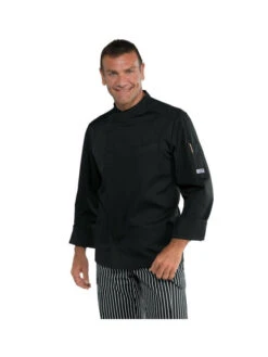 Veste Cuisinier Bilbao Noir Polycoton