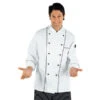 Veste De Chef Cuisinier à Boutons Blanc Noir -Travail Professionnels Vêtements Magasin veste de chef cuisinier a boutons blanc noir