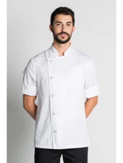 Veste De Cuisine Blanche Manches Retroussables Chef Look 8 Veste De Cuisine Blanche Manches Retroussables Chef Look -Travail Professionnels Vêtements Magasin veste de cuisine blanche manches retroussables chef look 1