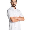 Veste De Cuisine Blanche Manches Retroussables Chef Look -Travail Professionnels Vêtements Magasin veste de cuisine blanche manches retroussables chef look