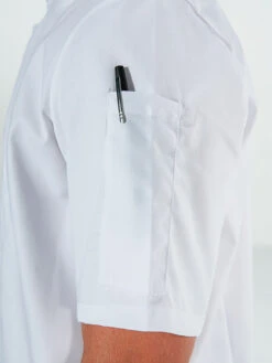 Veste De Cuisine Blanche Mixte Manches Courtes COOKIE -Travail Professionnels Vêtements Magasin veste de cuisine blanche mixte manches courtes cookie 3
