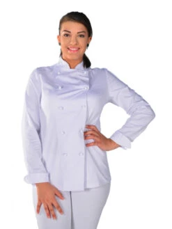 Veste De Cuisine Femme 100% Coton White Look