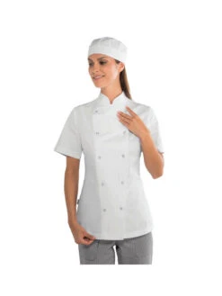 Veste De Cuisine Femme à Boutons Pression 100% Coton