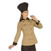 Veste De Cuisine Femme Biscuit Noir -Travail Professionnels Vêtements Magasin veste de cuisine femme biscuit noir