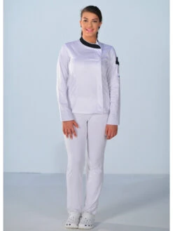 Veste De Cuisine Femme Miss Chef Blanche Et Noire -Travail Professionnels Vêtements Magasin veste de cuisine femme miss chef blanche et noire 2