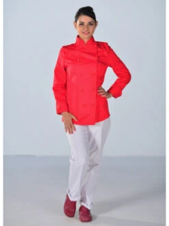 Veste De Cuisine Femme Rouge Spice Lady -Travail Professionnels Vêtements Magasin veste de cuisine femme rouge spice lady 2